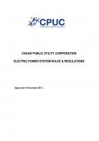CPUC Rules & Regulations Electric - Approved 14 November 2012